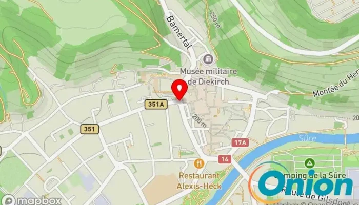 Kaart vun Administration de l'enregistrement, des domaines et de la TVA (AED) Finanzamt zu Diekirch