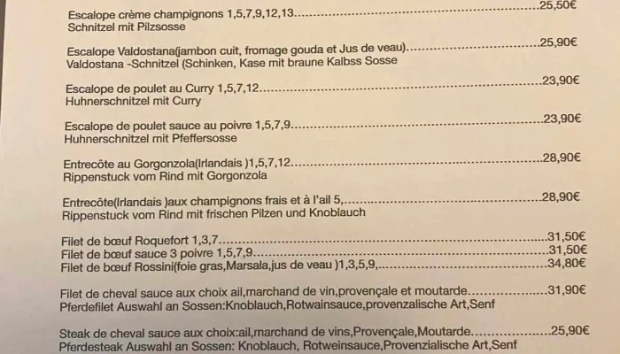 Ai Fratelli -  Speisekarte - Grevenmacher