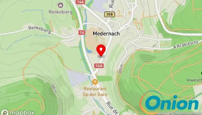 Kaart vun Am Sportslokal Brasserie, Diner, Familienrestaurant, Portugiesisches Restaurant, Kneipe, Steakhaus zu Ernztalgemeinde