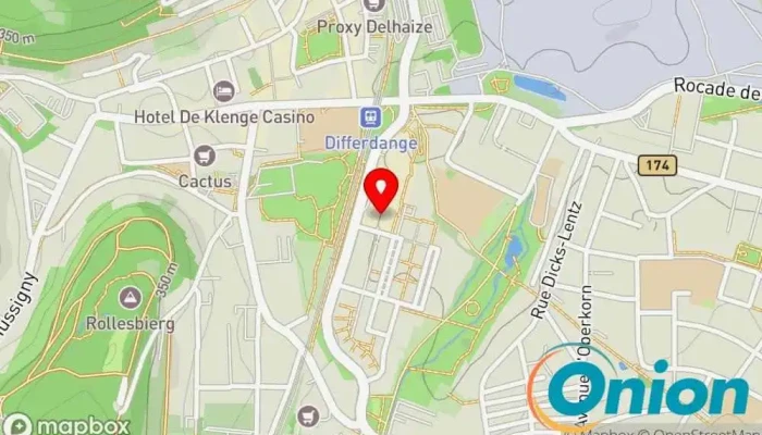 Kaart vun Auchan Opkorn Supermarkt, Verbrauchermarkt, Einkaufszentrum zu Differdange