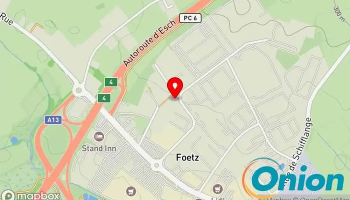 Kaart vun Bamolux Sàrl Möbelhersteller, Teppichgeschäft, Bauunternehmen, Türfachhandel, Fensterinstallationsdienst, Drechsler zu Monnerich