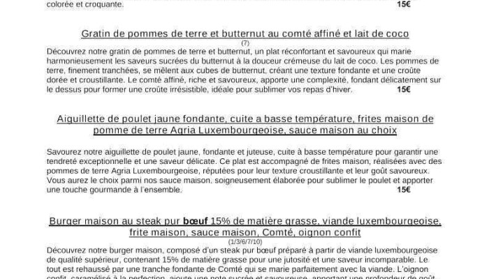 Boho -  Speisekarte - Esch An Der Alzette