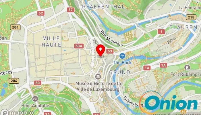 Kaart vun Butteck um Fëschmaart Souverniers (Sylvie Thoma) Souvenirladen zu Luxemburg