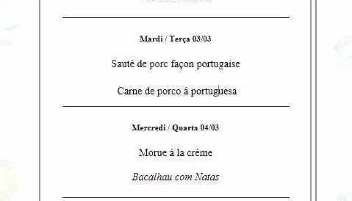 Cafe Du Pont Beim Tania Speisekarte - Remich