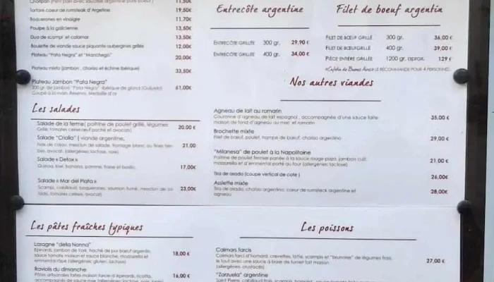 Cafetin De Buenos Aires -  Speisekarte - Luxemburg