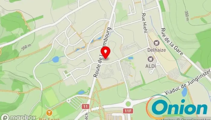 Kaart vun COPLANING Türfachhandel, Markisenanbieter, Garagentoranbieter, Auftragnehmer für den Innenausbau, Wintergartenbauer, Fensteranbieter zu Junglinster