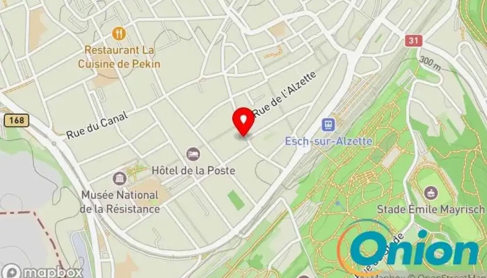 Kaart vun Credit Service Luxembourg - Bureau Esch-sur-Alzette Hypothekenmakler, Schuldnerberatung, Wirtschaftsauskunftei, Finanzmakler zu Esch an der Alzette