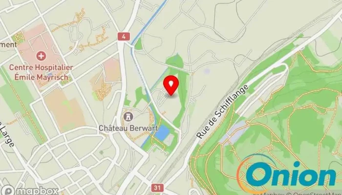 Kaart vun Creos Luxemburg Charging Station Ladestation für Elektrofahrzeuge zu Esch an der Alzette