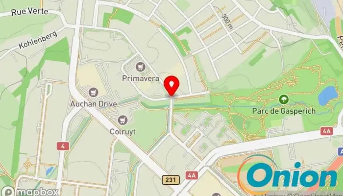 Kaart vun CTF Gasperich. Cité jardinière Joseph Moris Garten zu Luxemburg