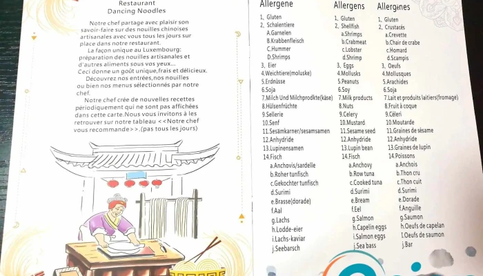 Dancing Noodles -  Speisekarte - Luxemburg