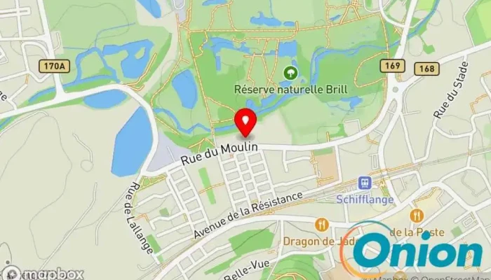 Kaart vun De Buggi Restaurant mit westlicher Küche zu Schifflingen