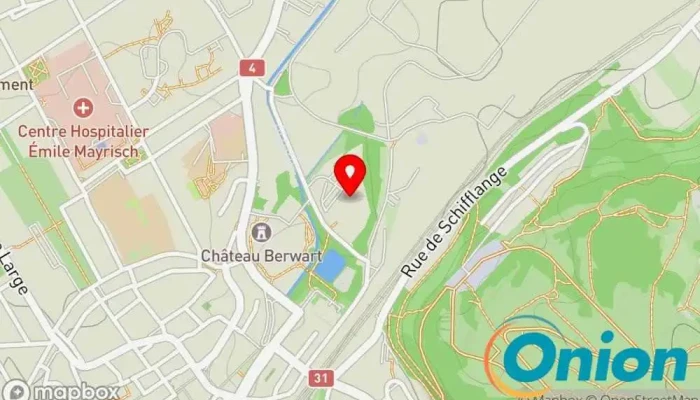 Kaart vun Encevo Stromversorgungsunternehmen zu Esch an der Alzette