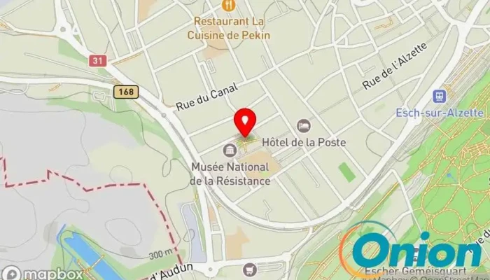 Kaart vun ESTONTECO-Ladestation Ladestation für Elektrofahrzeuge zu Esch an der Alzette