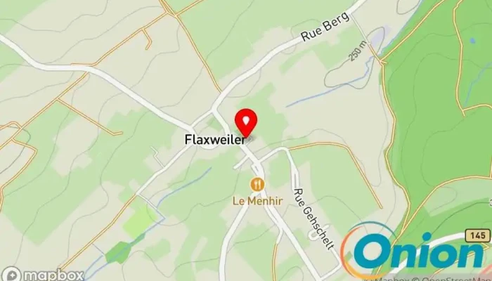 Kaart vun Festsall Flaxweiler Festhalle zu Flaxweiler
