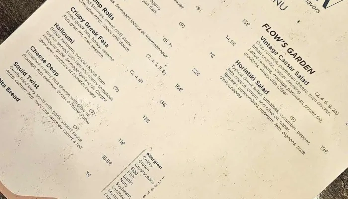 Flow -    Mediterranean Flavors Speisekarte - Luxemburg