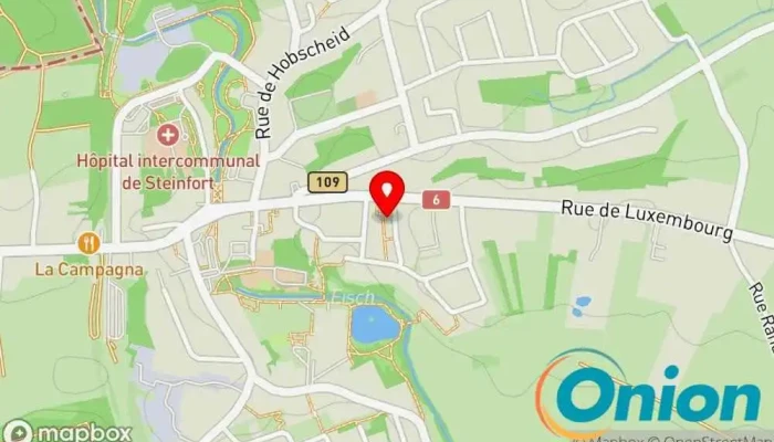 Kaart vun HELP - Croix-Rouge luxembourgeoise - Aides et Soins à domicile Haushaltshilfe, Häuslicher Pflegedienst, Seniorenzentrum, Altenpflege zu Steinfort