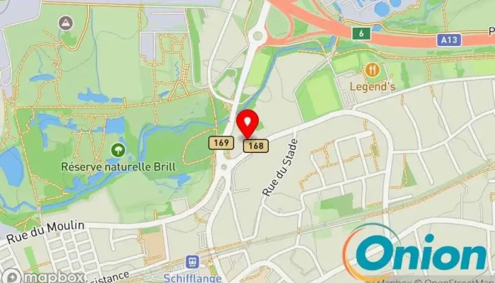Kaart vun HELP Schifflange - Aides et Soins - Croix Rouge Luxembourg Haushaltshilfe zu Schifflingen