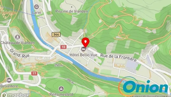 Kaart vun Hotel Belle Vue Hotel, Restaurant, Schwimmbad zu Vianden