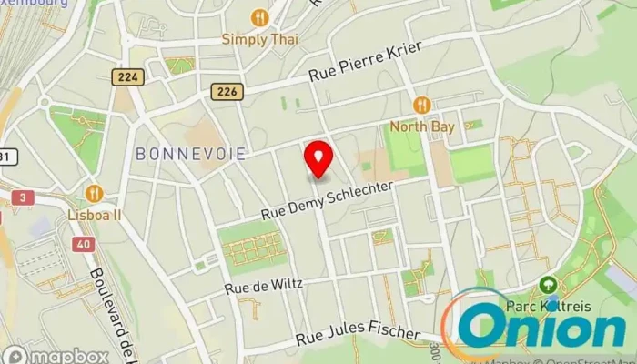 Kaart vun INTERACT S.A. Computersupport und -dienste, Web-Hosting-Unternehmen, Webdesigner zu Luxemburg