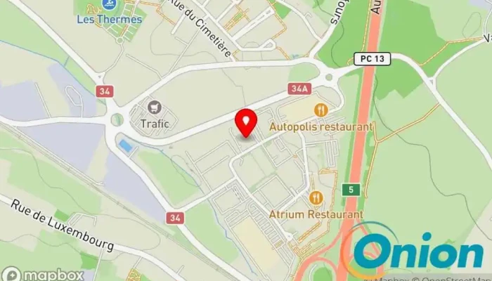 Kaart vun Karp-Kneip Constructions Auftragnehmer, Straßenbauunternehmen, Sportplatz, Baustoffhandel, Bauunternehmen, Erdbauunternehmen zu Bertrange