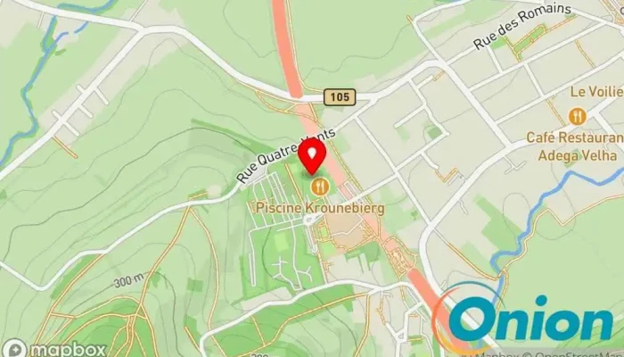 Kaart vun Krounebierg Schwimmbad zu Mersch