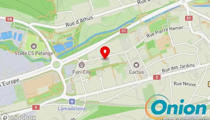 Kaart vun Lutgen & fils s.à r.l. Farbenfachgeschäft zu Pétange