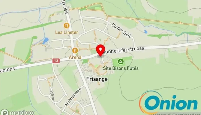 Kaart vun Maison Communale Frisange Stadtverwaltung zu Frisange