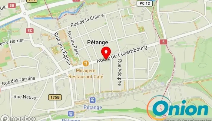 Kaart vun MAXIMA Nettoyage à Sec-Blanchisserie - Pressing Chemische Reinigung, Wäscherei, Versanddienstleister zu Pétange