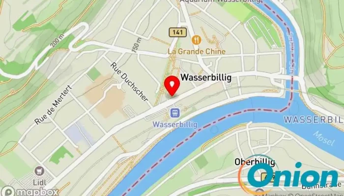 Kaart vun MBS Innenausbau S. à. r. l. Bauunternehmen zu Mertert