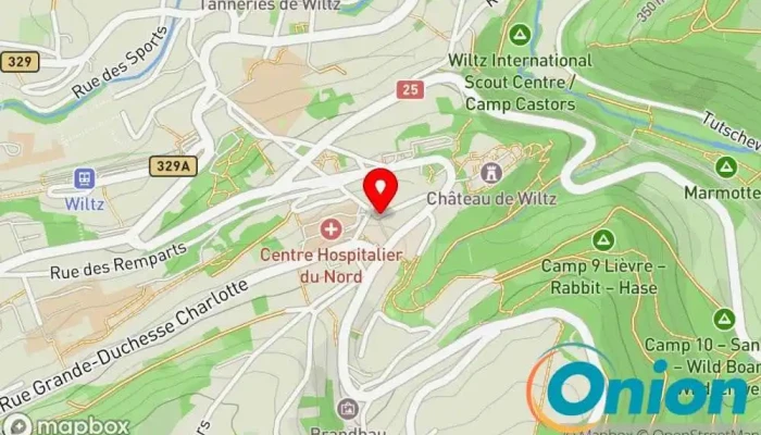 Kaart vun Miba Lux Services Garagentoranbieter zu Wiltz