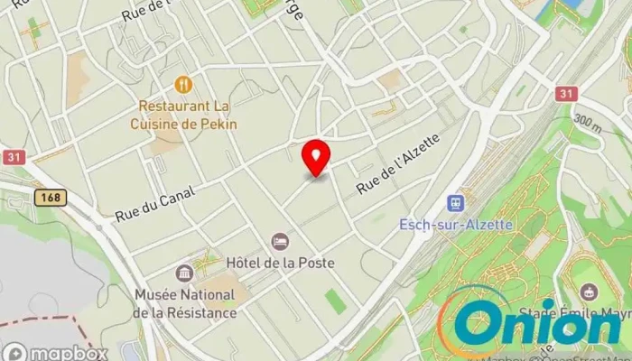 Kaart vun Nettoyage à Sec 5 Étoiles Chemische Reinigung, Teppichreinigung, Änderungsschneiderei, Wäscherei, Lederreinigungsdienst zu Esch an der Alzette