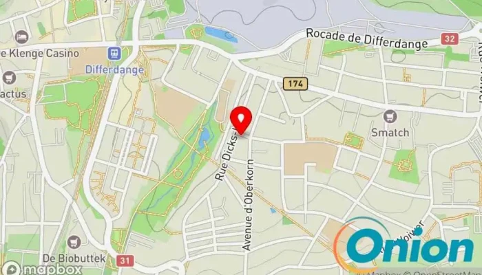 Kaart vun O&D Informatic Solutions Informationsservice zu Differdange