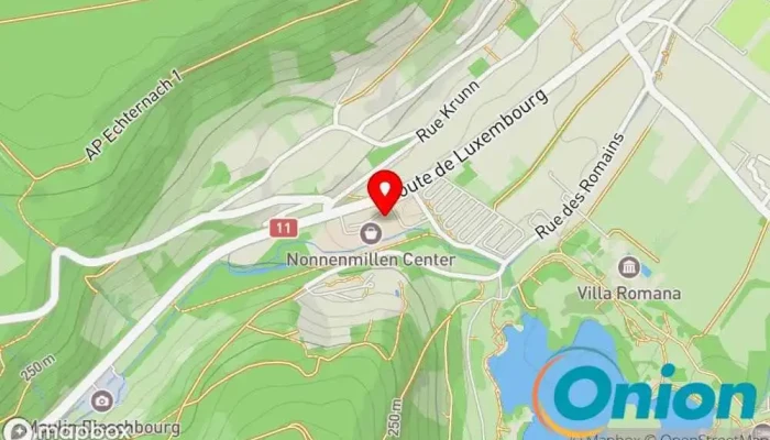 Kaart vun Peinture/Malermeister Schabo Betrieb für Fassadenverkleidungen, Farbenfachgeschäft, Maler, Tapetengeschäft zu Echternach