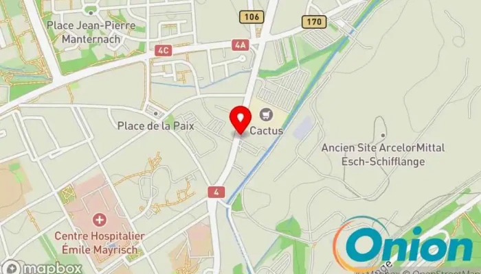 Kaart vun Ratelach Bar, Brauhaus, Bistro, Coffeeshop zu Esch an der Alzette