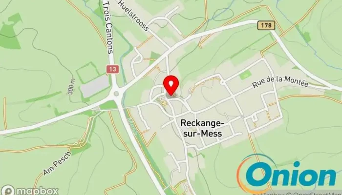 Kaart vun Reckange-sur-Mess Pëtzenhaus Veranstaltungsstätte zu Reckingen/Mess