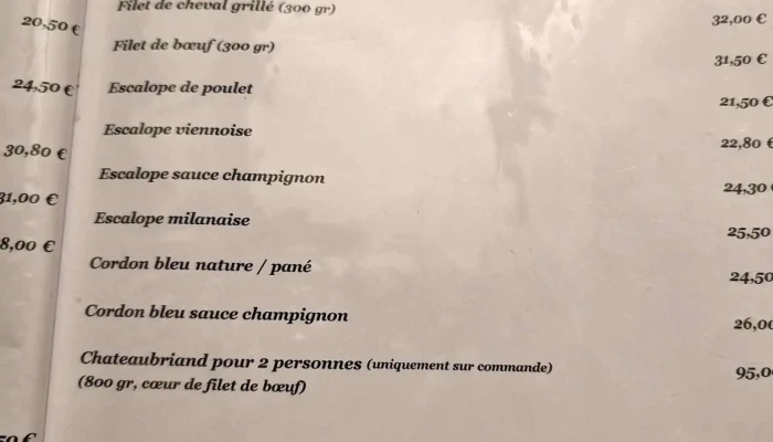 Restaurant Le Menhir Beim Zehra Speisekarte - Flaxweiler