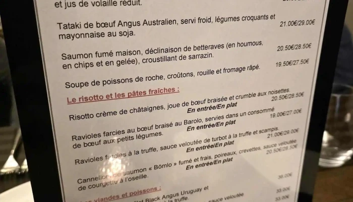Restaurant Lultimo Speisekarte - Mamer