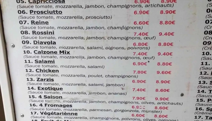 Restaurant -  Pizzeria Le Special Speisekarte - Ettelbruck