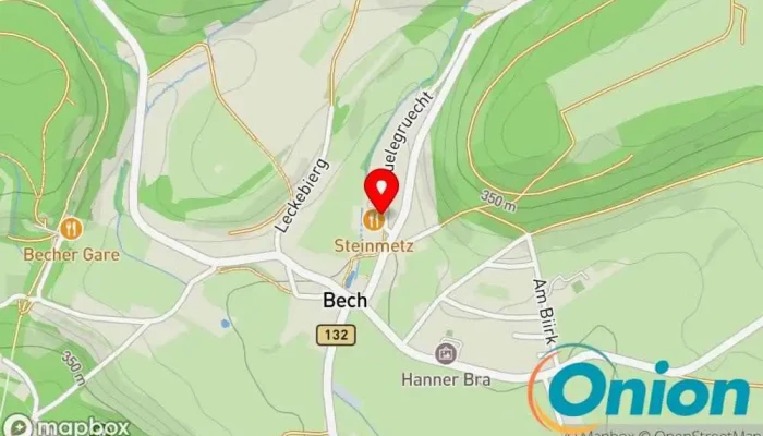 Kaart vun Restaurant Steinmetz Sàrl Veranstaltungsplaner, Funktionshalle, Französisches Restaurant, Besprechungsplanungsdienst, Restaurant, Hochzeitsplaner zu Bech