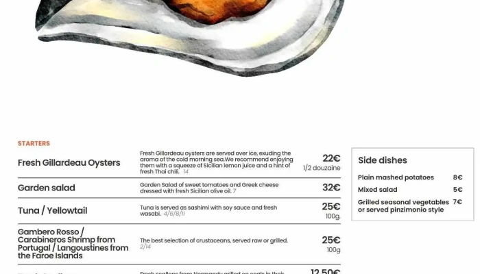 Rico Restaurant -  Speisekarte - Luxemburg