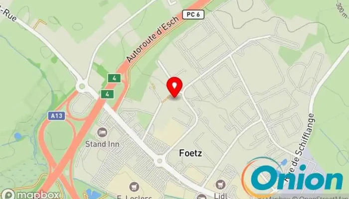 Kaart vun Sanichaufer Toitures Dachdecker, Zimmermann, Dachrinnen-Reinigungsservice, Unternehmen für Isolationsarbeiten zu Monnerich