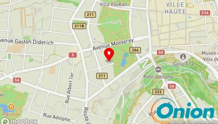 Kaart vun SEO Société Electrique de l'Our SA Secrétariat Général Stromversorgungsunternehmen zu Luxemburg
