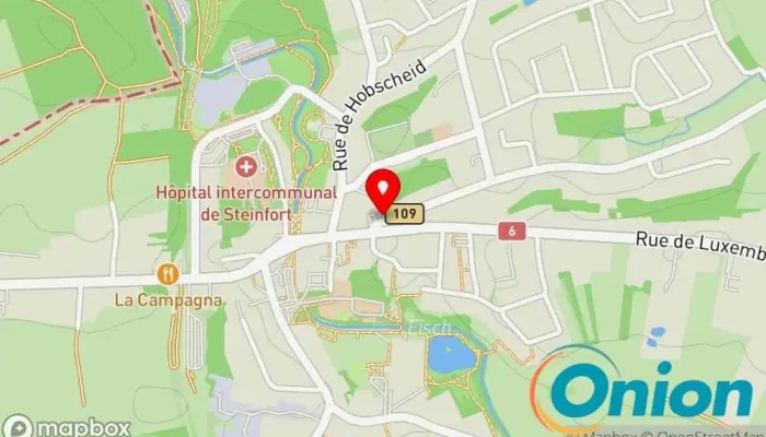 Kaart vun Séraphin Paysagiste Betrieb für Baumarbeiten, Baumpflegedienst, Gärtner, Landschaftsgestalter, Rasenpflegedienst zu Steinfort