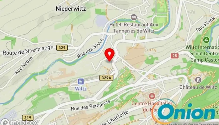 Kaart vun Skalux Sàrl Bauunternehmen zu Wiltz