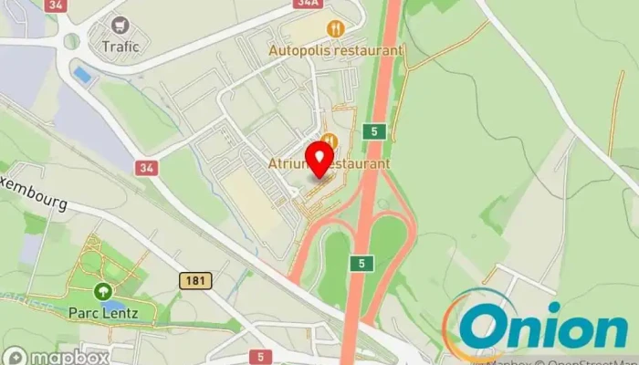 Kaart vun Sodexo Luxembourg SA Business-to-Business-Dienst, Reinigungsdienst, Geschäftsstelle, Altenpflege zu Bertrange