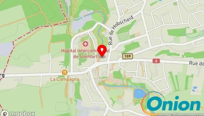 Kaart vun Steinergy S.A. Stromversorgungsunternehmen zu Steinfort
