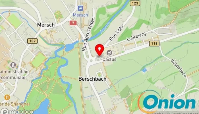 Kaart vun TotalEnergies Charging Station Ladestation für Elektrofahrzeuge zu Mersch