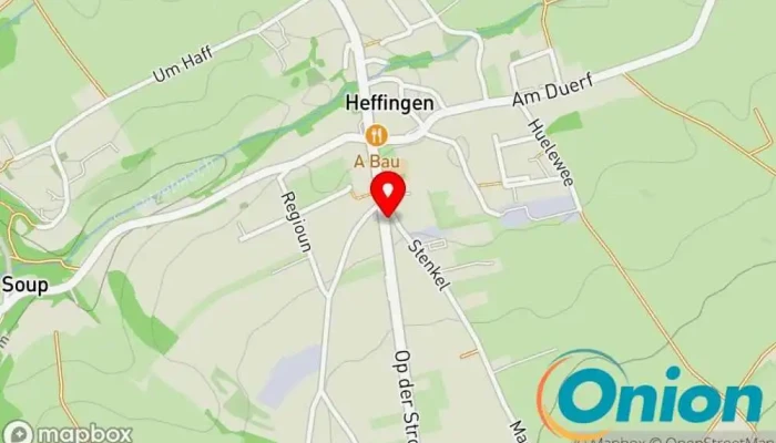 Kaart vun Veräinsbau Heffingen Kulturzentrum zu Heffingen