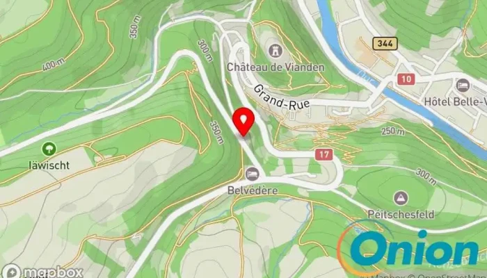 Kaart vun Vianden - Route de Diekirch Aussichtsplattform zu Vianden